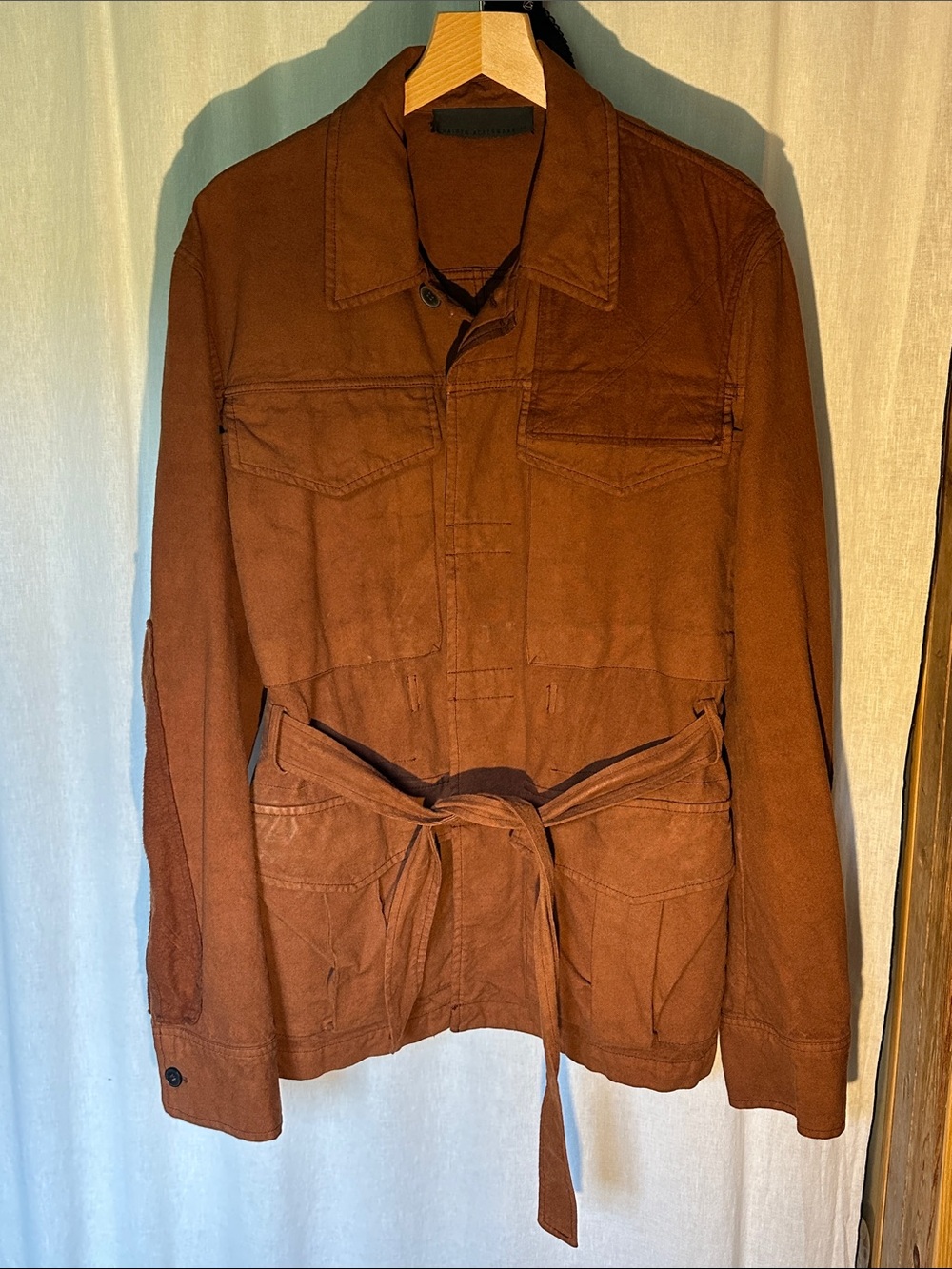 HAIDER ACKERMANN Men's Brown Belted Field Jacket